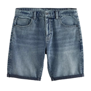 Shorts en jean d'été pour homme, extensibles, déchirés, coupe slim droite, noirs, mode streetwear - Product Image 2