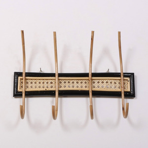 Accessory for clothing organizer hand-made rattan wall mounted <b>hook</b> <b>coat</b> hat hanging <b>hooks</b> - Product Image 2