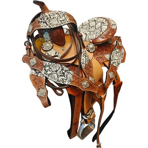 Silla de montar western de cuero premium para carreras de barriles, para adultos, disponible en todos los tamaños. - Product Image 4