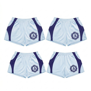 Shorts cortavientos para mujer de poliéster y spandex de 220 GSM, color negro con panel lateral morado, sublimación, logotipo personalizado. - Product Image 6