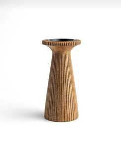 Candelabro alto hecho a mano de madera de mango – Candelabro de madera de 24 cm – Decoración rústica escandinava para mesa - Product Image 2