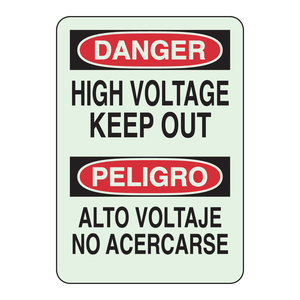 Panneau bilingue de signalisation de danger haute tension pour zones de sécurité industrielle - Product Image 1