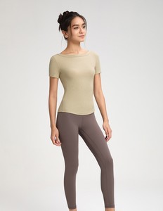 Women's Ribbed <b>Off</b> <b>Shoulder</b> Sweatshirt Stretch Casual <b>Long</b> <b>Sleeve</b> Pullover Slim Relaxed Fit Fashion <b>Top</b> Soft Knit Texture - Product Image 3