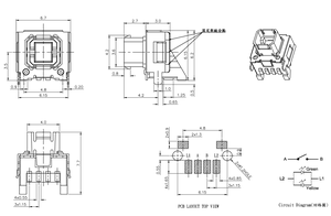 High quality smd Tact <b>switch</b> With LED Mini <b>Push</b> <b>Button</b> DIP Horizontal Type SFNSAM - Product Image 2
