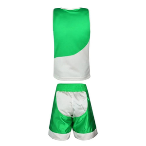 High-Quality Green Unisex MMA Tank Top and Shorts Set Breathable <b>Polyester</b> Sports Apparel for Adults and sale - Product Image 3