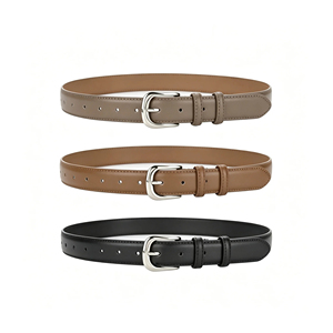 Cinturón de Cuero Vacuno Marrón Genuino de Alta Calidad para Mujer con Hebilla Rectangular Plateada, Estilo Casual - Product Image 6