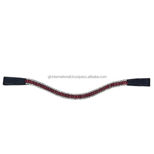 Banda Frontal para Caballo Ecuestre de Cuero con Diamantes, Brillante, con Cristales de Colores, de Una Sola Capa, Se Acepta OEM - Product Image 2
