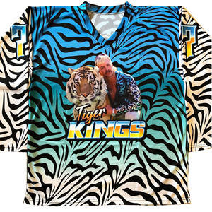 Maillot de hockey sur glace Rick Rollers pour homme, noir et vert, sublimé, manches longues, col en V, séchage rapide, coupe classique, vêtements pour adultes - Product Image 6