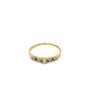 Bague Classique Vintage en Or 18 carats Plaqué Or avec Diamant et Émeraude, Sertie de Pierres Précieuses pour Femme, Bague de Fiançailles avec Sertissage à Griffes, Pierre de Naissance de Juillet - Product Image 4