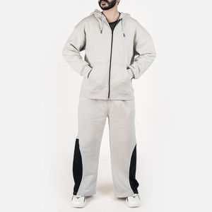 Conjunto Deportivo para Hombre, Estilo Y2K, Sudadera Holgada y Pantalones Anchos de Felpa Técnica, 100% Algodón, con Logotipo Frontal - Product Image 1