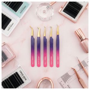 Precision Grip Isolation 90 Degree Boot fiber tip Eyelash Extension Tweezer Stainless Steel Lash Isolation Tool Eyelash Tweezer - Product Image 2