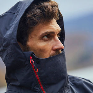 Men's <b>Black</b> Waterproof <b>Work</b> Coverall Polyester Material Hooded Design With Reflective Strips - Product Image 4