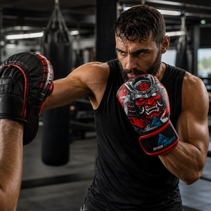 ถุงมือชกมวย MMA หนัง PU ยูนิเซ็กซ์ รุ่น Custom BNSB Sports - น้ำหนักเบาและซับแรงกระแทก สำหรับฝึกซ้อม มวยไทย คิกบ็อกซิ่ง - Product Image 3