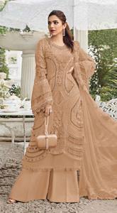 Salwar Kameez semi-couturié en Georgette avec broderies et travail de perles, longueur midi moderne, idéal pour les mariages, Diwali et les occasions festives - Product Image 5