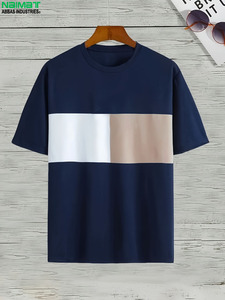 Ensemble de shorts bermuda pour homme Naimat, décontracté, taille élastique, coton respirant, tricoté 220g, option logo personnalisé, haute qualité, color block - Product Image 5
