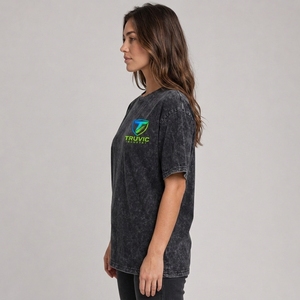 เสื้อยืดคอตตอนหนานุ่มสไตล์วินเทจสีซีดจางทรงหลวมสำหรับผู้หญิง ล้างสีแบบแอซิดวอช เหมาะสำหรับสตรีทแวร์ รับสกรีนโลโก้ตามสั่ง ผลิตจากโรงงานเสื้อผ้า - Product Image 3
