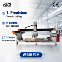 Scie à pont CNC 5 axes RBB pour la découpe de pierre, moteur 29KW, certifiée CE, épaisseur de coupe 400mm, facile à utiliser pour le marbre, le granit et la pierre