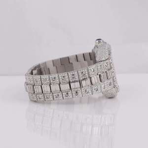 Reloj de Lujo al por Mayor con Diamantes de Moissanita, Acero Inoxidable, Engaste Invisible, Correa de Cuero, Resistente al Agua - Product Image 4