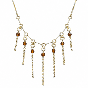 Collier Statement en Laiton Doré avec Perles Turquoises et Pendentif en Cristal, Chaîne à Accent Strass, Bijoux en Gros - Product Image 6