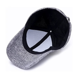 Unisex 6-Panel Snapback Cap Solid Gray Cotton <b>Yarn</b> Jersey Adjustable Fit Casual Style for Adults Spring Summer - Product Image 2