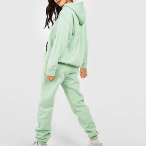 Nuevo Conjunto Deportivo para Mujer, Chándal Personalizado de 2 Piezas, 100% Algodón, Forro Polar Grueso - Product Image 4