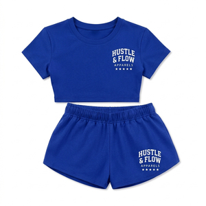 Conjunto de Camiseta Corta y Pantalones Cortos Transpirables de Poliéster y Algodón 100% para Mujer, Ropa de Verano, Conjunto de Camiseta Corta y Pantalones Cortos para Mujer - Product Image 1