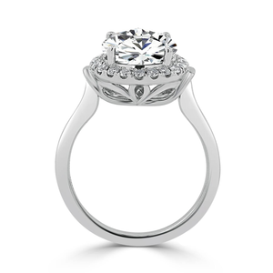 Bague en diamant certifiée IGI, 1,50 ct, taille brillant ronde, couleur F, clarté VS1, style halo, bague solitaire en or blanc 10 carats - Product Image 2