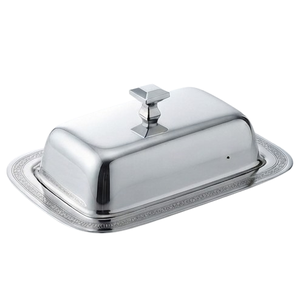 Beurrier rectangulaire en acier inoxydable avec couvercle, design classique poli, conservation hermétique de la fraîcheur, vaisselle de cuisine - Product Image 2