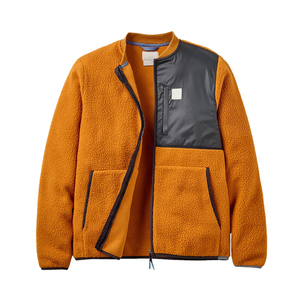 Veste polaire pour adulte, style streetwear, fermeture éclair, couleur orange, veste polaire unisexe, fermeture éclair, style streetwear, veste polaire pour l'automne - Product Image 1