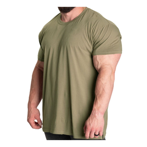 T-shirt de fitness personnalisé pour homme, coupe oversize, en coton, pour la musculation, manches courtes, anti-boulochage, impression numérique, OEM ODM, motif léopard - Product Image 3