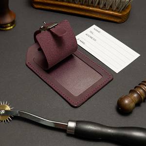 Genuine Leather Luggage Tags Personalized Travel Bag Tags Privacy Cover Suitcase Labels Custom Bulk Sale LMP-0196 - Product Image 4