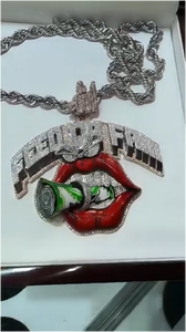 Nouveaux designs de bijoux fins en argent sterling 925 avec moissanite VVS, pendentifs et breloques vintage en argent, pendentif Money Talk - Product Image 2