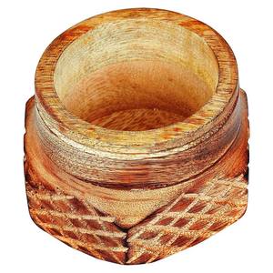Bol en bois naturel fait main pour servir des salades fraîches, des fruits, des collations, des noix et des desserts, avec un charme rustique, écologique, style américain - Product Image 5