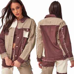 Chaqueta de Mezclilla Larga para Mujer, Estilo Vintage 2026, con Cierre de un Botón y Diseño de Parches, Casual, Nueva, Comercio Exterior Europa/EE. UU. - Product Image 4