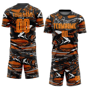 ชุดฟุตบอลขายส่ง ออกแบบเองได้ เสื้อและกางเกงขาสั้น ระบายอากาศ แห้งเร็ว รับผลิตตามแบบ (OEM) ชุดกีฬา - Product Image 1