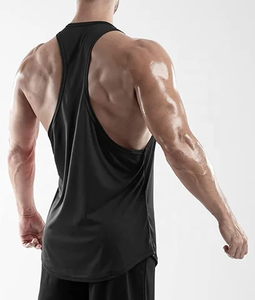 Débardeurs de sport pour hommes de haute qualité, couleur unie, côtelés, personnalisables, taille américaine, style stringer, dernier design, coupe oversize - Product Image 3