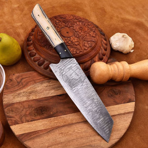 Top Trending Handmade Damascus Steel Full Tang Professional Bunka <b>Kitchen</b> Chef <b>Knife</b> 8" <b>Sharp</b> Blade Japanese Style Pakkawood - Product Image 5