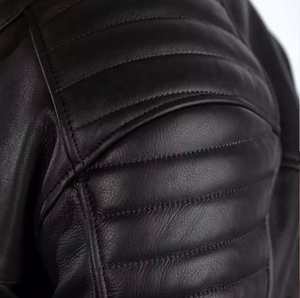 Chaqueta de Cuero Negra de Invierno para Hombre, Chaqueta de Motero de Piel de Cordero Marrón OEM, Chaqueta de Motociclista de Cuero Genuino para Hombre - Product Image 4