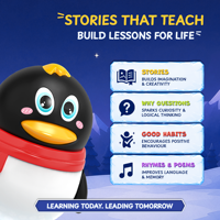 Mainan Musik Penguin Menari Penggo - Edukatif, Bercerita, Belajar Sajak, Dapat Diisi Ulang, untuk Perekam Suara dan Pemutar, Bahan ABS