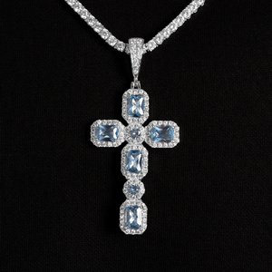 Pendentif chaîne pour homme en diamant de laboratoire, or, or rose, or blanc, argent, bijoux de luxe, cadeau - Product Image 2