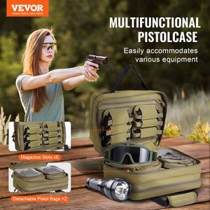 2 pistole Tactical Gun Bag Range Bag con custodia per pistola incorporata marrone custodia per tiro con cerniera per caccia all'aperto - Product Image 2