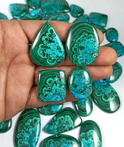 Chrysocolle Malachite, pierres précieuses naturelles, formes variées, bleu-vert, cabochons de haute qualité, vente en gros, bijoux en argent sur mesure - Product Image 2