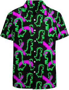 Camisa de hombre con estampado completo, manga corta, estilo hawaiano, tropical, playera informal con botones, para verano, colorida, con estampado floral. - Product Image 5