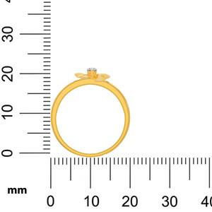 Premium Gold Diamond <b>Studded</b> Leaf Design Engagement Ring for Women — Marquise Cut Center Stone, 0.35 Carat, Nature-Inspired - Product Image 5