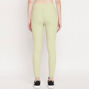 Women's High Waist Solid Color Stretch Leggings With Pockets Full Length Sporty Style Breathable Knitted Fabric - Product Image 5