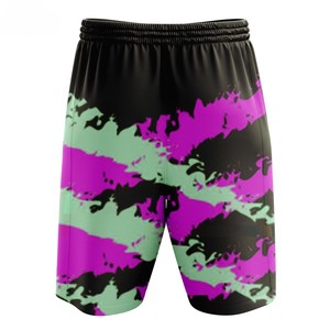 Shorts décontractés pour hommes à taille élastique, à séchage rapide, à carreaux rouges et jaunes, 100 % polyester, imprimé par sublimation - Product Image 4