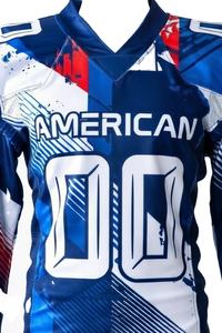 Uniforme de football américain personnalisé léger et respirant à manches courtes, grande taille, haute qualité, nouveau style, couleur unie, 100 % coton - Product Image 3