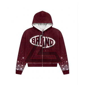 Ensemble de survêtement unisexe personnalisé pour homme, sweat à capuche zippé streetwear épais 100 % coton respirant à séchage rapide et short de jogging - Product Image 4