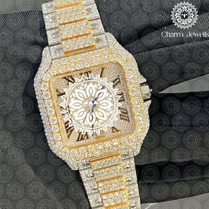 Charma Jewells Luxury Women's Square Quartz <b>Watch</b> Yellow Gold Case 38mm Sapphire Dial Analog Fashion Bracelet Folding Clasp - Product Image 1