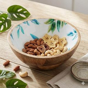 Bol en bois fait main avec motif en agate bleue, design moderne, pour servir les aliments, offrir en cadeau - Product Image 3